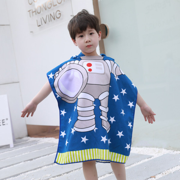 Children's soft bath towel with hood