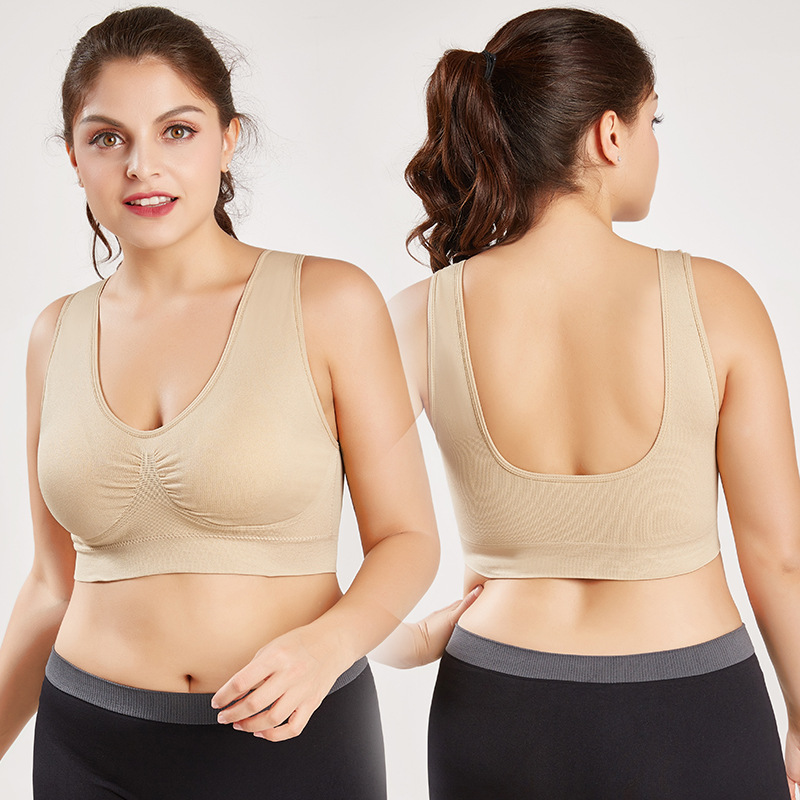 Inalámbrico de una sola capa transpirable Sujetador deportivo ropa interior transfronteriza de las mujeres suministro directo más tamaño deportes fitness transpirable ropa interior cómoda