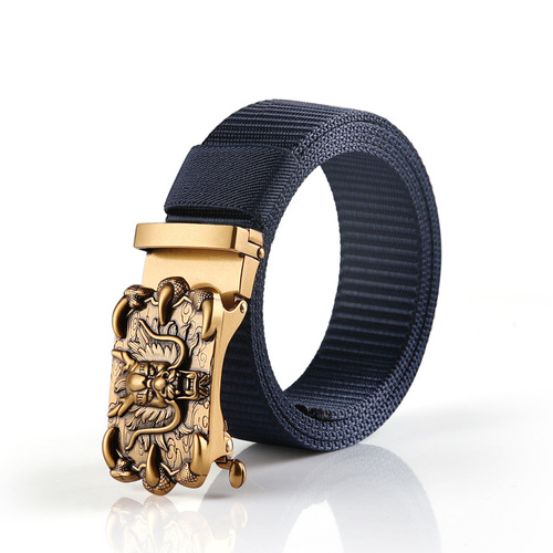 New high-end belt Chinese dragon bronze business automatic alloy buckle belt men's outdoor retro trousers belt