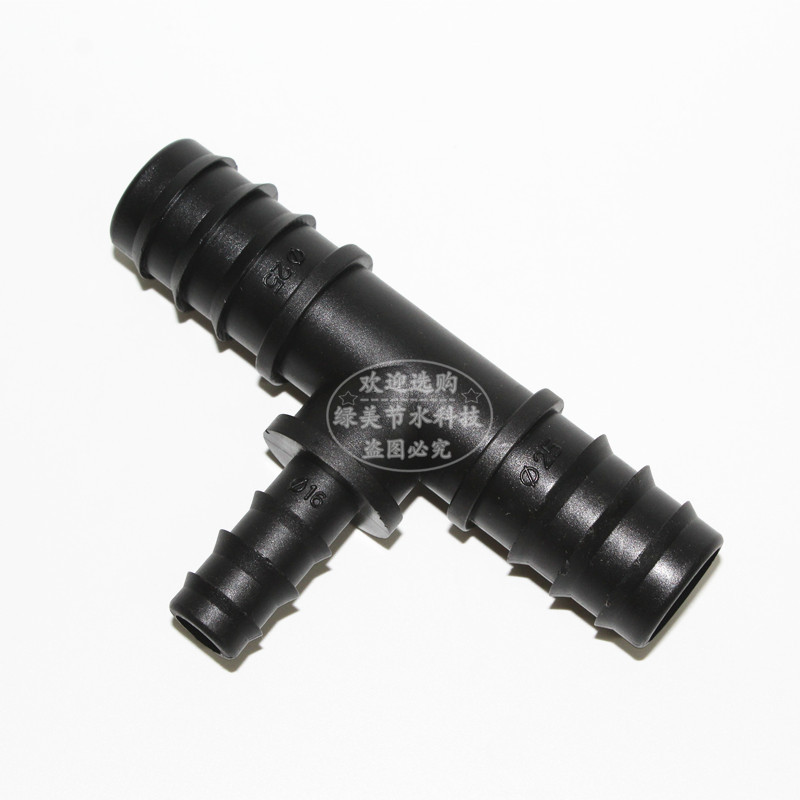Nuevo material 25PE tubo a 16PE tubo reducción de diámetro de tres vías invernadero micro-spray riego por goteo conector 6 accesorios de tubería ramificada