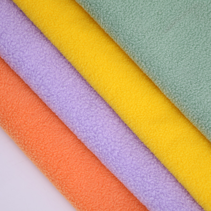 超细纤维摇粒绒布料 150D144F双刷单摇摇粒绒毛毯布料 厂家现货