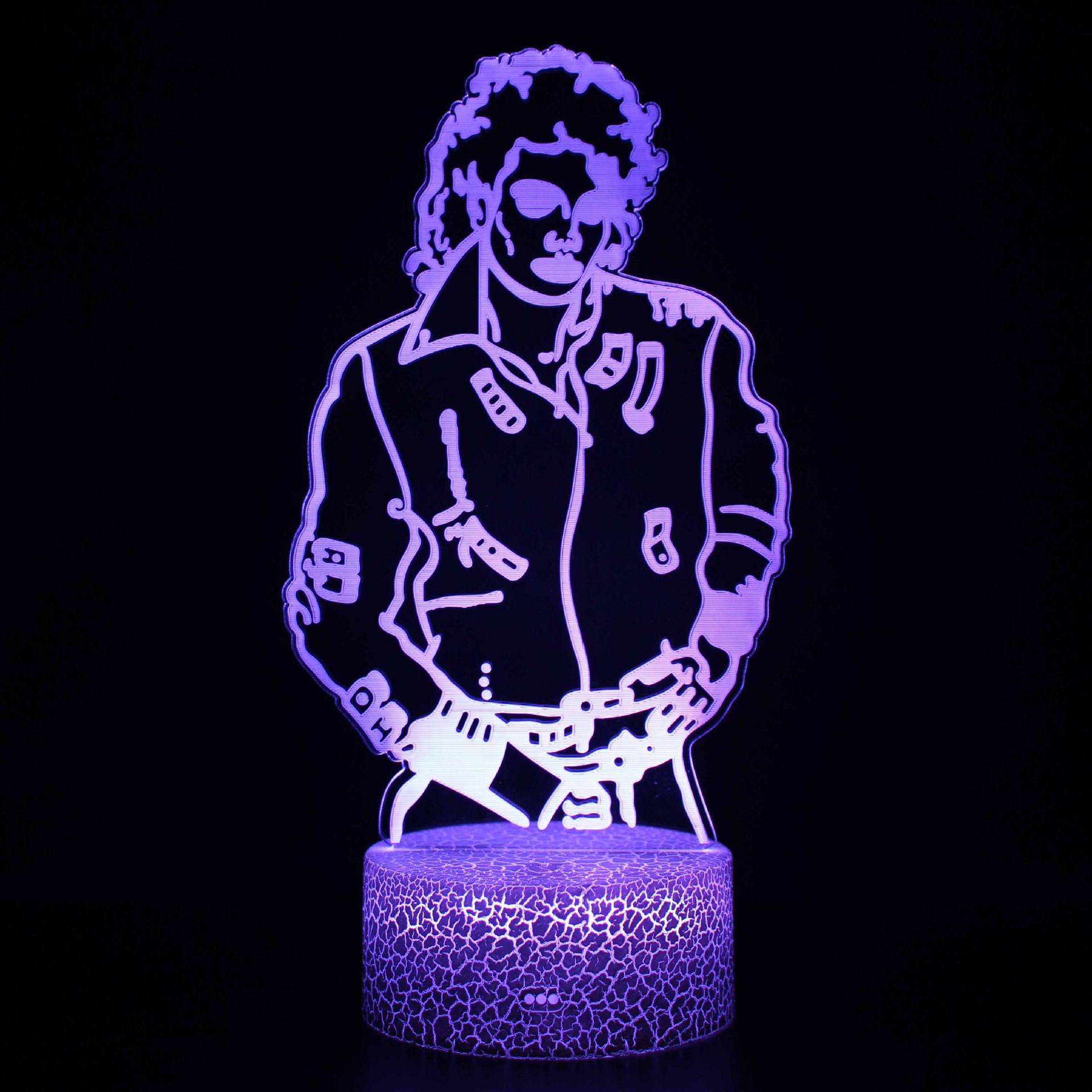 Comercio electrónico transfronterizo Venta caliente Jackson cantante de música Serie 3D luz de la noche colorida lámpara de mesa táctil regalo creativo Luz