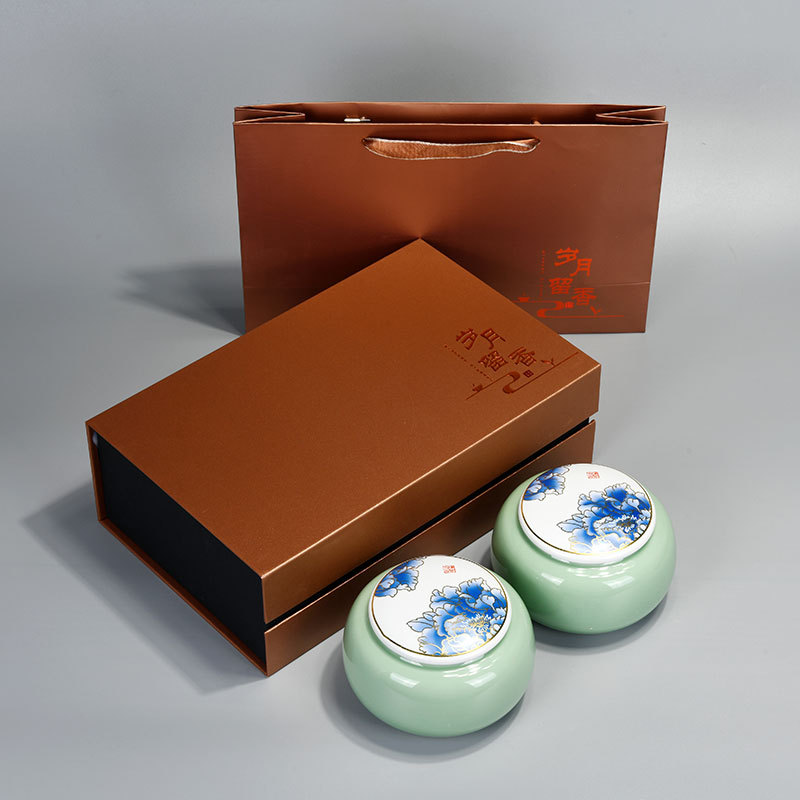 블루 모란 더블 냄비 선물 상자