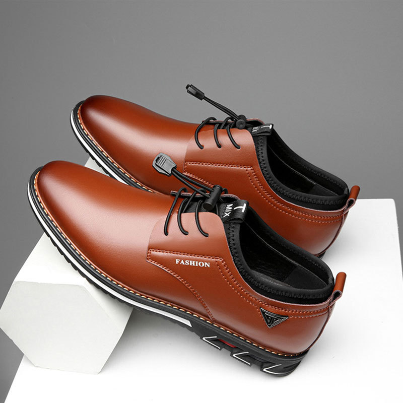 Spot 3020 Quality Trendyy Round Toe Casual Men's Leather Shoes Cross-Border Large Size Men's Shoes38-48 Three