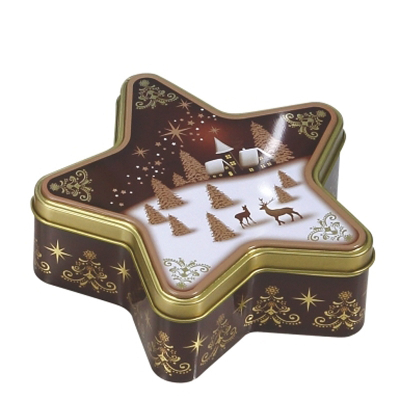 马口铁五角星罐 圣诞铁罐 装饰礼品罐 礼品套盒包装罐 马口铁五角