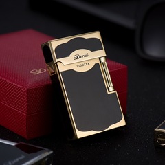 Derui 1009 simple loud sound lighter inflatable grinding wheel open flame side firing high-end gift lighter supplier