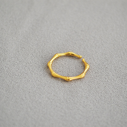 European and American jewelry, brass, gold-plated, modern, simple and exquisite, bamboo shape, fashionable and personalized, thin ring, index finger ring, stacked band