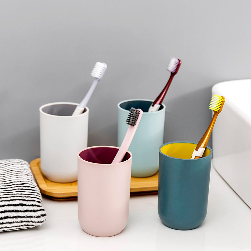 Nordic taza de cepillo de dientes de dos colores baño enjuague bucal taza hogar taza de plástico simple pareja cepillo de dientes taza de lavado