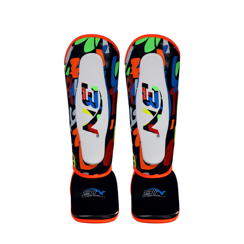 BN graffiti children boxing Sanda leg guard Muay Thai MMA fighting Foot Guard taekwondo protective gear training equipment