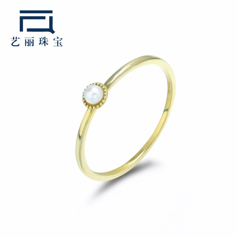 Супер Простой Легкий роскошный набор в японском стиле с натуральным пресноводным жемчугом, тонкое универсальное наборное кольцо из золота 9 карат для женщин, подарки