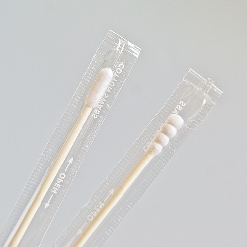 Cosmetic double-head cotton swab paper stick absorbent cotton 80 pieces in the bag cylindrical head rotating head cleaning cotton swab