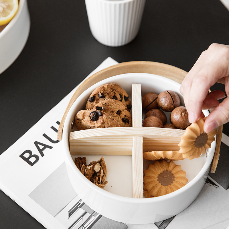 Shanen plato de fruta Estilo nórdico creativo moderno salón hogar plato de merienda compartimiento plato de fruta seca