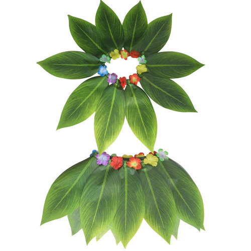 Hawaiian grass skirt dance skirt simulated leaf grass skirt leaf skirt beach holiday party decorative skirt performance leaf skirt