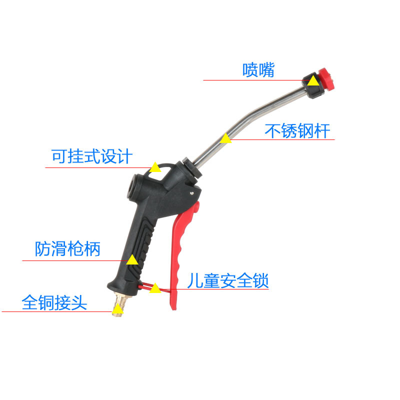 免擦洗车液雾化喷枪 扇形喷淋枪 泡沫机水鼓水蜡喷液枪打泡沫枪头