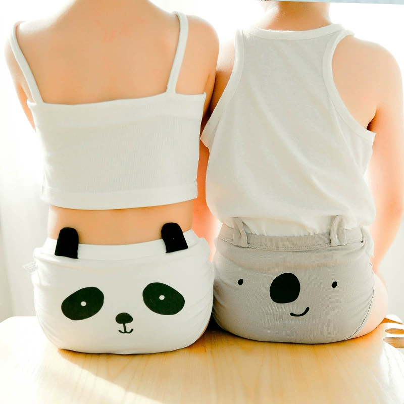 Children’s pure cotton triangle briefs, 3D animal ears, playful printed designs, sizes 95–135 cm