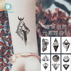 Reikalong new small fresh tattoo stickers waterproof retro black and white personalized tattoo stickers temporary tattoo hand stickers