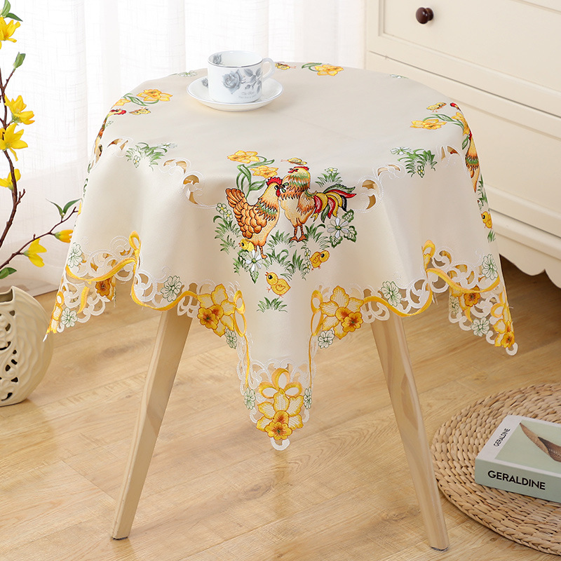 Manufacturer Wholesale Embroidered Tablecloth Hotel Home Tablecloth Household Supplies Rooster Embroidered Tablecloth Coffee Table Tablecloth