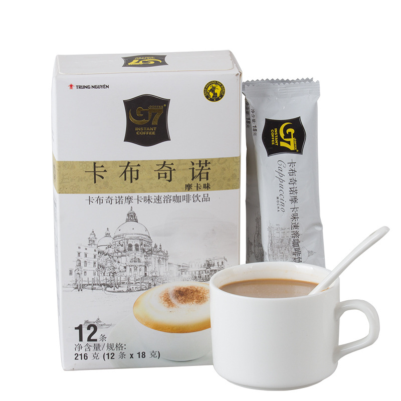 vietnam imported central plains g7 capsicino three-in-one instant coffee mocha hazelnut flavor boxed 216g12 pieces