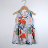 Summer clothing, top with cups, sleevless dress, girl's skirt, city style, flowered