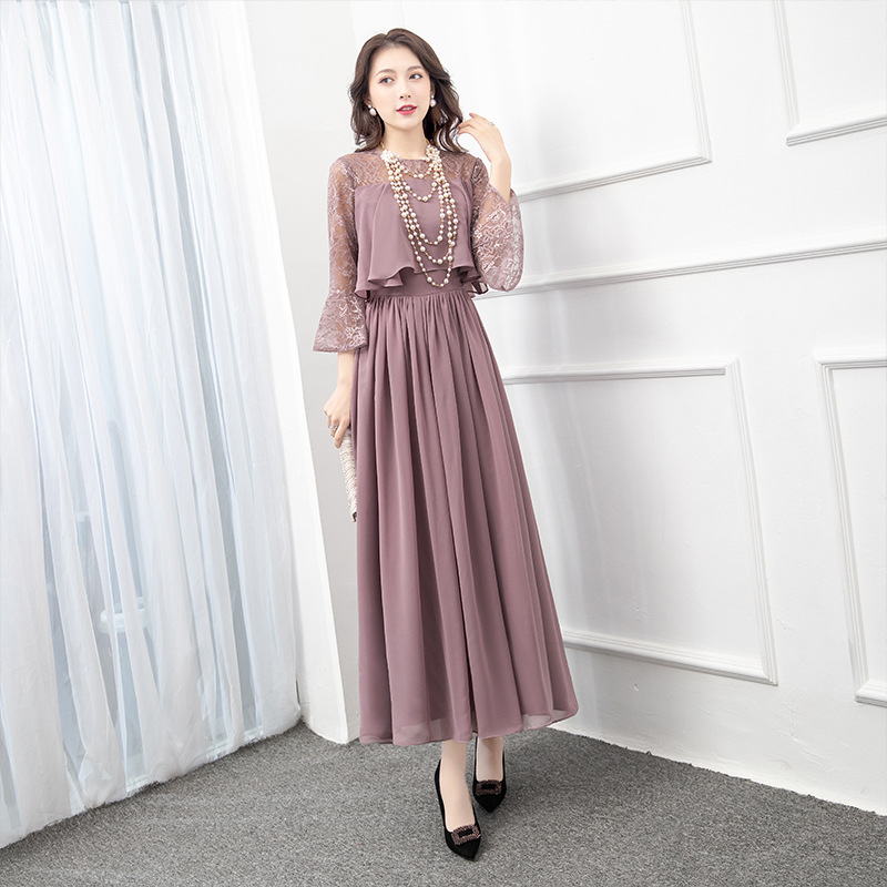 Evening dress long new Korean style banquet dress slimming AliExpress party host dress_senzul.com