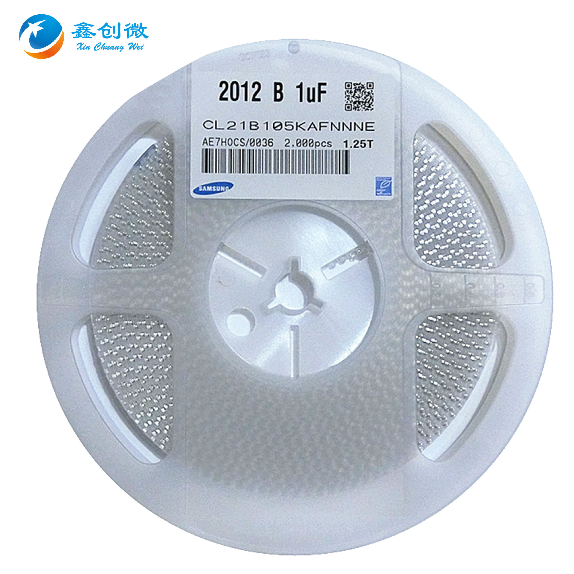 三星贴片电容CL21B105KAFNNNE 1UF 0805 25V ±10% K档 X7R