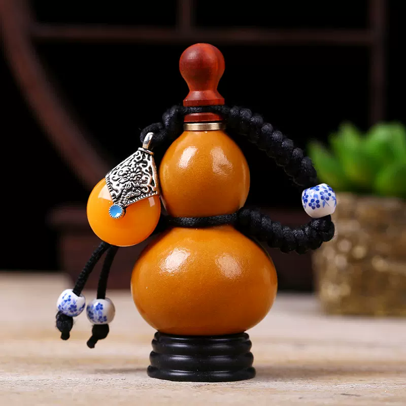 精品天然开口小酒葫芦蜂蜡防渗做旧包浆酒葫芦挂件摆件车包挂饰