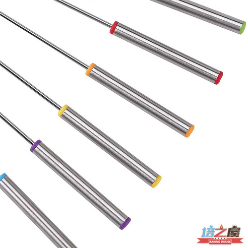24cm stainless steel handheld dessert fork six-piece set fruit fork hot pot fork cheese chocolate fork kitchen tools