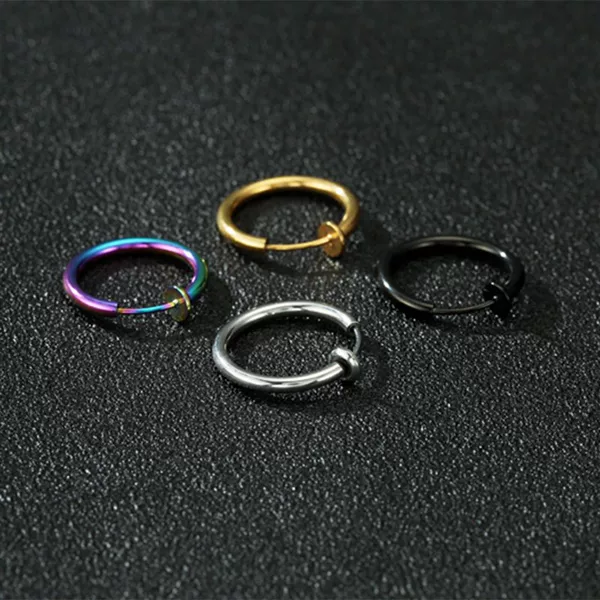 Cross-border Superior Products European and American Trend No Ear Holes Stainless Steel Spring Ear Clips for Men and Women Students Children Fake Earrings Ear Studs