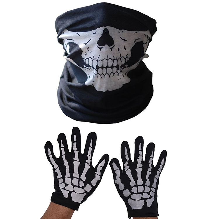 Halloween Costume Mask Horror Skull Chin Mask Skeleton Ghost Gloves Set Performance Party Dress-Up New Style Halloween Costume Mask Horror Skull Chin Mask Skeleton Ghost Gloves Set Performance Party Dress-Up New Style