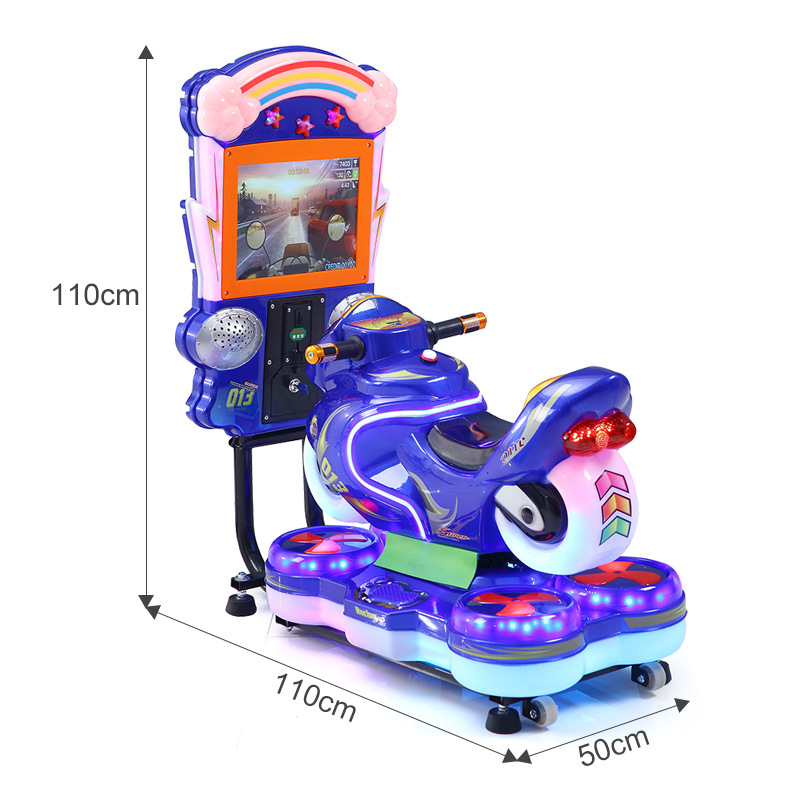 Máquina de juego de carreras de monedas de videojuegos grande directa de fábrica equipo de videojuegos parque infantil máquina de juego de motocicleta cuadrada de interior
