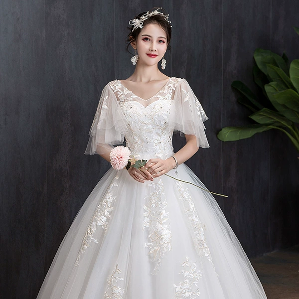 Middle waist single wedding dress
