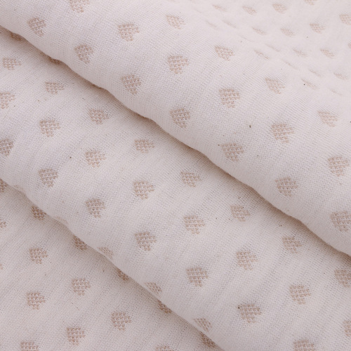 40S Natural Color Cotton Knitted Patterned Air Layer Three-Layer Quilted Baby Toddler Warm Innerwear Mattress Fabric
