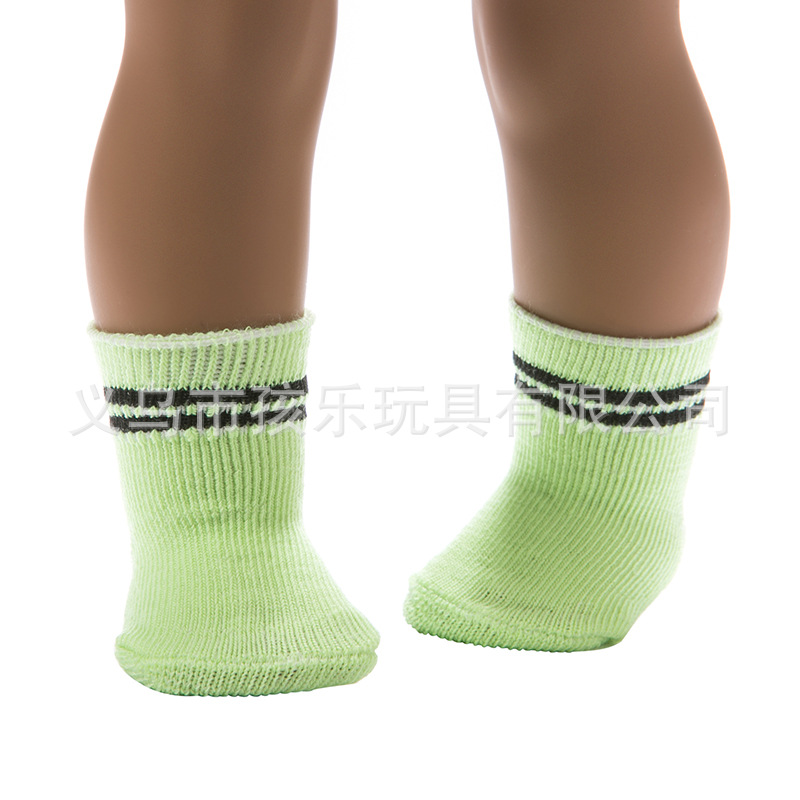 Suministro directo de fábrica xiafu muñeca calcetines 18 pulgadas americano chica deportes calcetines vestir-up muñeca accesorios juguetes para niños