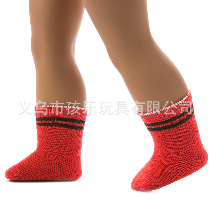 Suministro directo de fábrica xiafu muñeca calcetines 18 pulgadas americano chica deportes calcetines vestir-up muñeca accesorios juguetes para niños