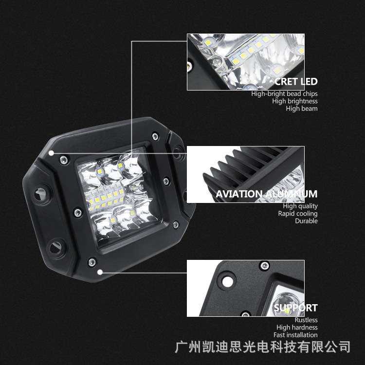 5-pulgadas 39W cuadrado LED luz diurna accesorios de modificación del coche camión ligero proyector gran superficie cubierta reflector