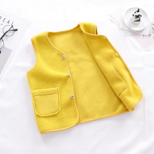 【】Children's Polar Fleece Vest Autumn and Winter Thickened Baby Cardigan Clothes Warm Boys and Girls Clothes Trendy