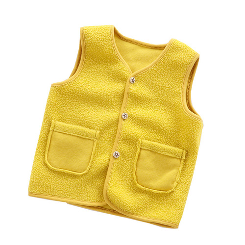 【】Children's Polar Fleece Vest Autumn and Winter Thickened Baby Cardigan Clothes Warm Boys and Girls Clothes Trendy
