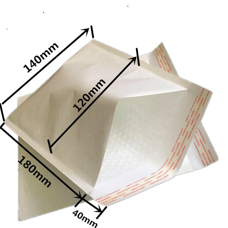 白色牛皮纸气泡信封袋140X180mm手机壳包装国际小包袋可印刷LOGO