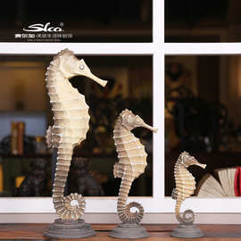 树脂工艺品海洋生物仿真海马标本桌面摆件室内装修装饰品货源