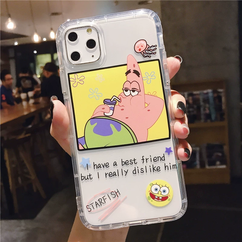 Яблоко, губка совместимо с iPhone 11, мультяшный чехол для телефона, iphone, защита от падения