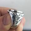 Fashionable ring, bike, silver coin, wish, punk style