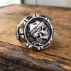 Fashionable ring, bike, silver coin, wish, punk style
