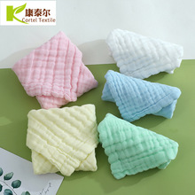 素色纱布方巾婴儿六层普密纯棉新生儿洗脸巾儿童毛巾现货批发