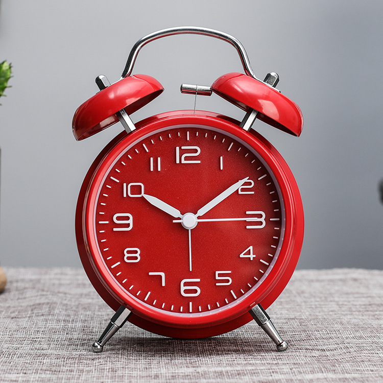 Reloj despertador creativo de cabecera silencioso y simple del dormitorio con luces nocturnas