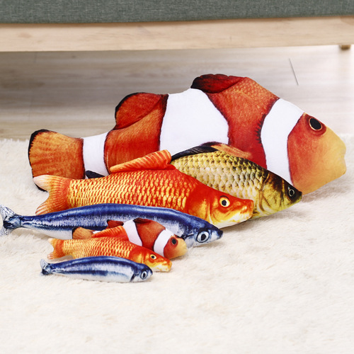 Internet celebrity simulated fish cat toys cross-border wholesale pet plush fish toys catnip funny cat toys