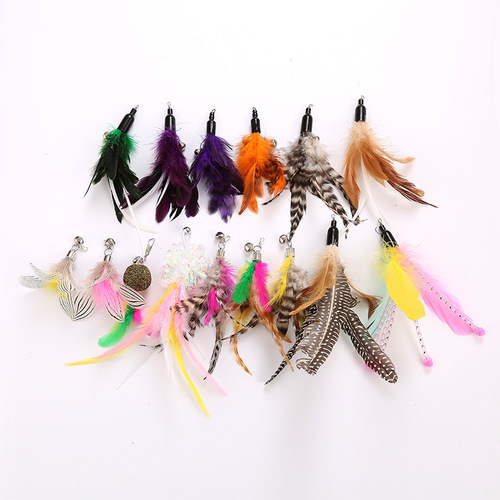 Pet Cat Toy Cat Stick Feather Replacement Head Cat Toy DIY Bell Replacement Head Amazon Cross-Border