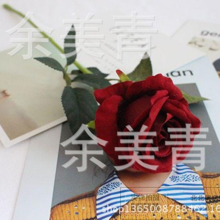 Simulación solo lovesickness Rosa alta simulación flor falsa Flor de seda flor artificial flocado flor simulación planta