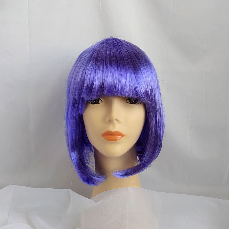 Suministro transfronterizo Carnaval Qi Bangs estudiante Festival de Pelo colorido BoBo cabeza Halloween estudiante corto Peluca de pelo tocado image 21