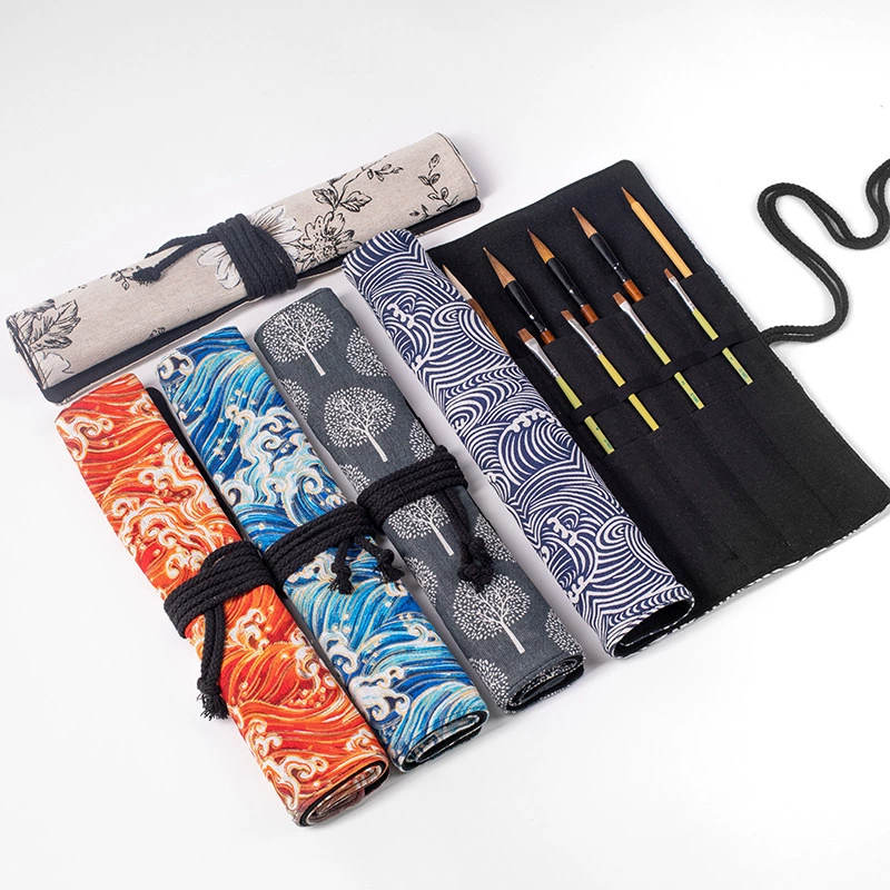 Акварель, мел, кисть для письма, вместительный занавес, универсальный пенал, акварель, сумка-органайзер для рисования, карандаш