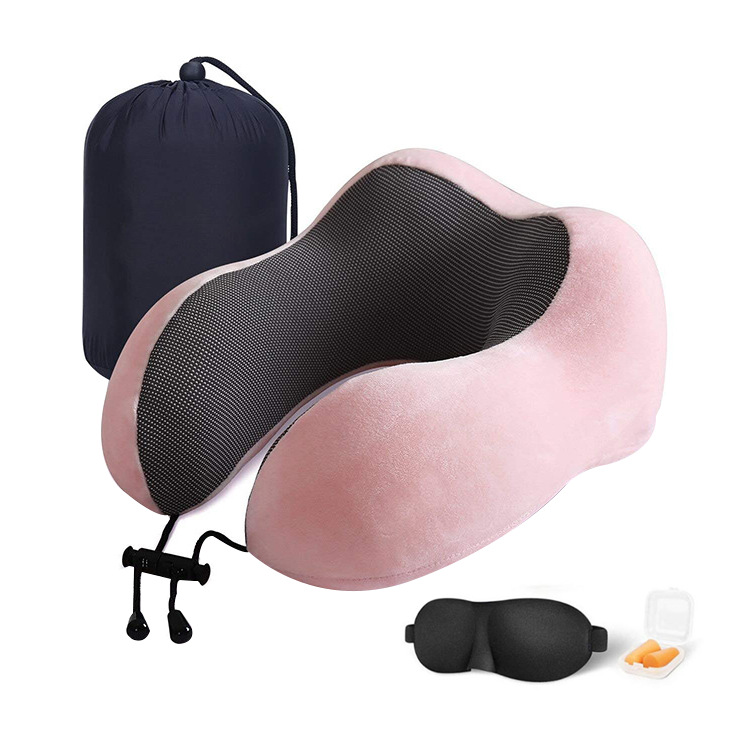 Almohada en forma de U transfronteriza almohada de viaje de negocios almohada de memoria en forma de U rebote lento protección del cuello espacio almohada de espuma de memoria regalo al por mayor